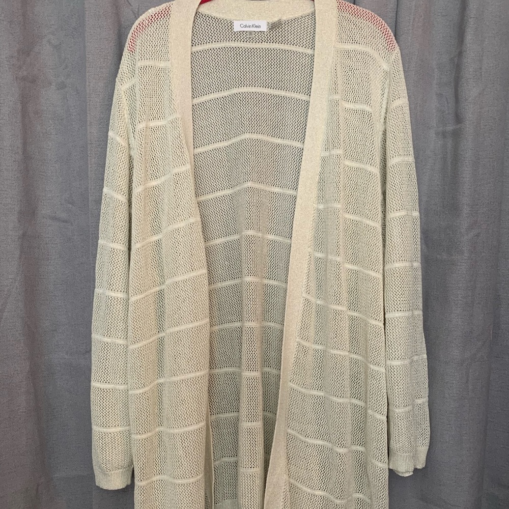 Calvin Klein Knit Gold Sparkle Cardigan 3X